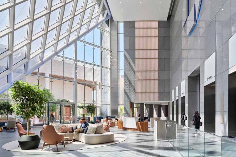 Interior of JPMorgan Chase Tower Lobby in Houston