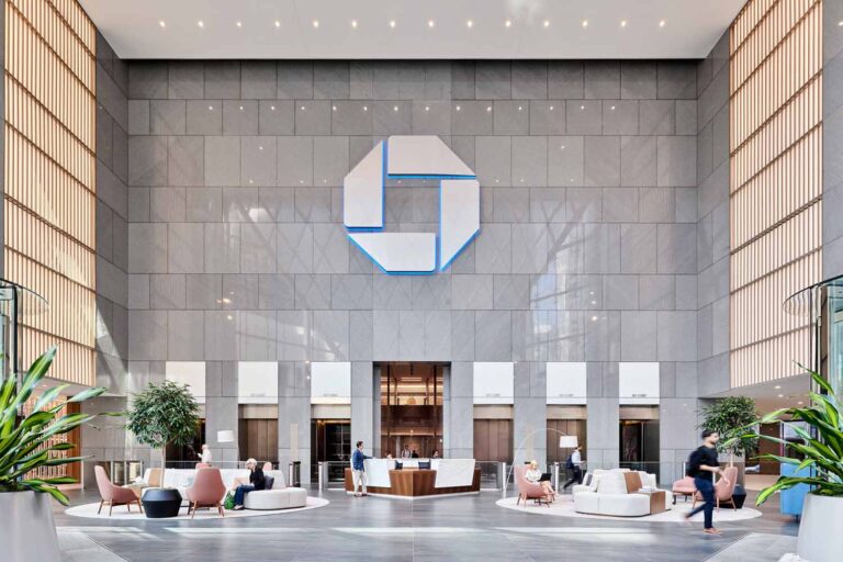 Interior of JPMorgan Chase Tower Lobby in Houston